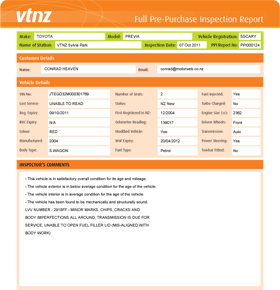 Sample Pre-purchase Inspection report